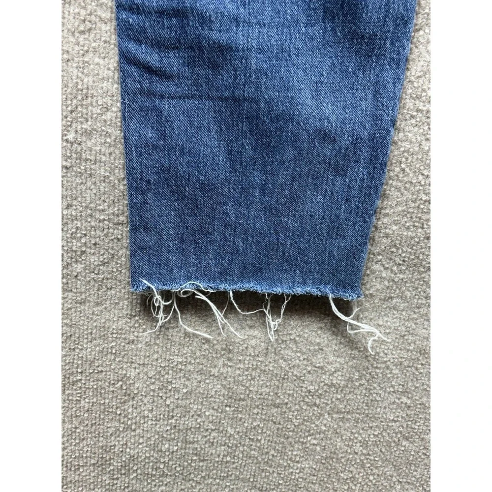 Madewell The Perfect Vintage Jeans Size 31 High‎ Rise HR HW Raw Hem Blue Denim